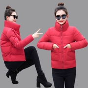 Chống mùa bông quần áo nữ dày ngắn áo khoác mùa đông 2018 mới đứng cổ áo bánh mì dịch vụ Hàn Quốc mềm chị nhỏ bông áo khoác
