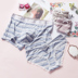 Cặp vợ chồng quần lót phù hợp với thấp eo phương thức bông đơn giản sọc boyshort nam cotton 裆 ladies briefs Cặp đôi