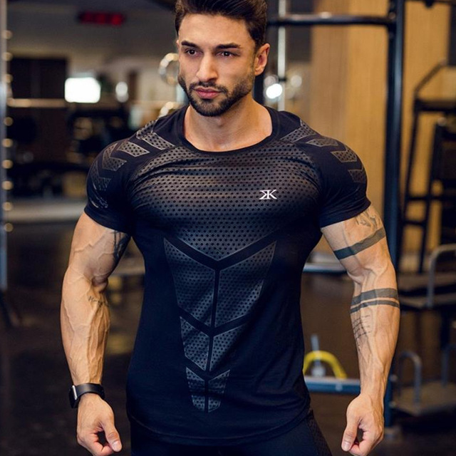 Black2QuickdryTshirtSkinnyTeeShirtsGymWorkoutTopsformen