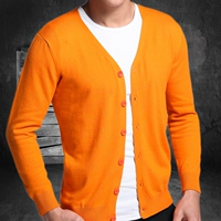 V-cổ cardigan áo len nam áo len cashmere áo len dài tay Hàn Quốc áo giản dị hoang dã kích thước lớn áo len mỏng áo giữ nhiệt nam