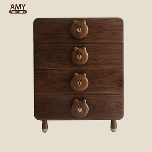 AMY Smiling Bear, сундук из цельного дерева, мебель для детской комнаты, шкаф для хранения, современная скандинавская гостиная, оригинал