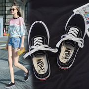 2018 mùa hè nóng Hàn Quốc phiên bản in giày vải nữ Harajuku ulzzang giày sinh viên chụp đường phố chic board giày thủy triều