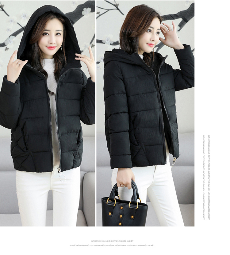 BlackOut of season Big size cotton-padded clothes female loose coat have cash less than that is registered in the accounts fat m200 Jin Korean version new pattern Hooded Cotton thickening cotton-padded jacket Bread clothes