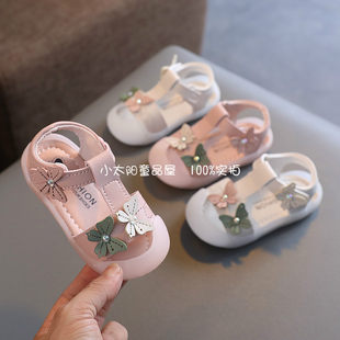 Летняя обувь для принцессы, нескользящие пляжные детские сандалии, мягкая подошва, в корейском стиле