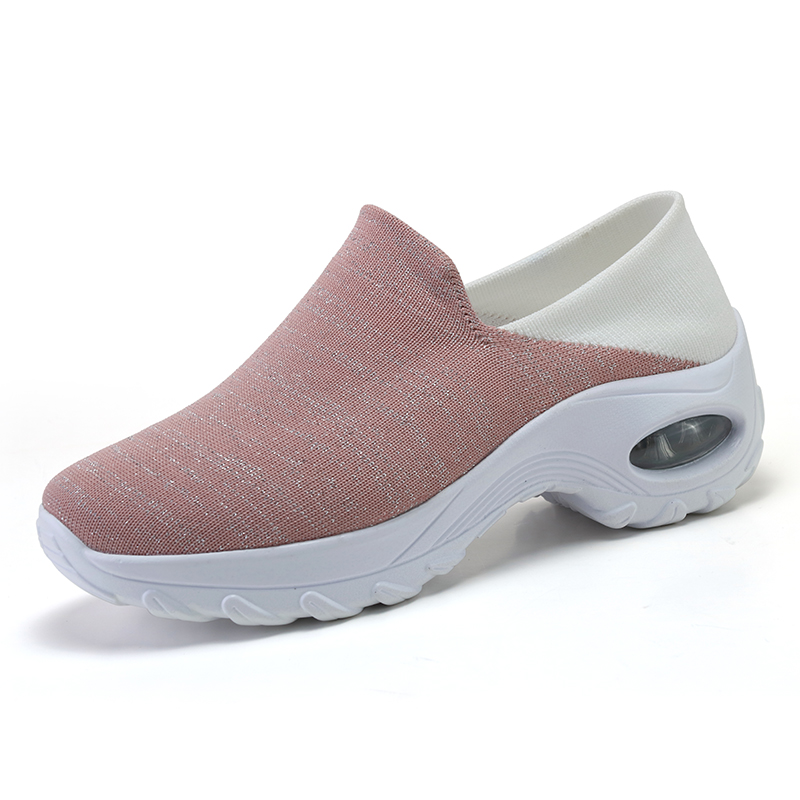 203 Pink Air Cushion SocksSpring and summer light Socks elastic force Lazy shoes female air cushion increase Hiking shoes black leisure time work Cloth shoes Mom shoes