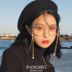 New net red Fan Zhiqiao kính retro văn học hollow kim loại dày khung gương phẳng chuỗi ngọc trai cận thị nữ Kính khung
