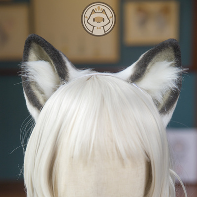 taobao agent Chai Yiyi Studio COS COS Pure Hand -made Simulation Beast Ear Tomorrow's Ark Silver -gray KC Hair Jolecuff