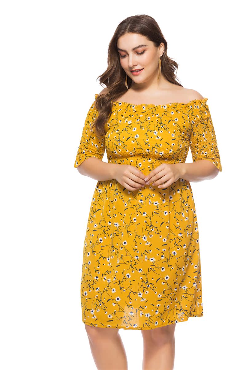 实拍现货 欧美女装亚马逊爆款200斤可穿大码胖mm连衣裙9913