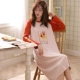 Dài tay bông áo ngủ nữ phần dài của mùa xuân và mùa thu Hàn Quốc phụ nữ mang thai lỏng lẻo sọc đồ ngủ gối XL tracksuit mùa đông