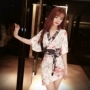 2019 hộp đêm mới của phụ nữ gợi cảm V-cổ thấp cắt eo eo kimono thiết kế màu sắc gói hông - Sản phẩm HOT quan ao nu