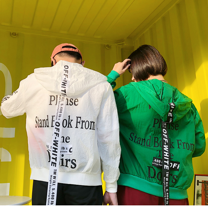 实拍2018新款防晒衣韩版宽松拼色织带学生原