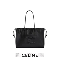 CELINE Celine, шоппер, кожаная сумка на одно плечо, на шнурках