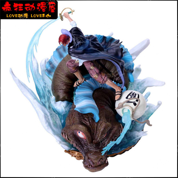 One Piece GK To'rt boshli Sauron ayol imperatori qizil sochli Xiangx vonkremalka haykali modeli qo'lda qo'lda