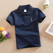 Áo thun bé trai tay ngắn Cotton bé POLO Áo sơ mi cho bé gái Mặc áo thun bé gái mùa hè Big Boy 2019 Vest mới - Áo thun