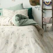 Xiaomi 馍 馍 | Breeze | Bộ đồ cotton bốn mảnh cotton kiểu Nhật Bản Bộ đồ giường hoa nhỏ được vẽ tay - Bộ đồ giường bốn mảnh