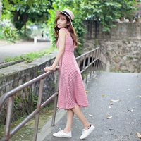 Kẻ sọc dây đeo dress nữ 2018 mùa hè mới của Hàn Quốc phiên bản của cao eo tính khí lady retro Một từ váy nữ thần fan đầm suông chữ a