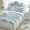 Bộ đồ giường bằng vải cotton Hàn Quốc gồm bốn bộ bông công chúa vườn gió giường ren vải lanh giường cưới nhà dệt - Bộ đồ giường bốn mảnh