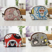 Cartoon Canvas Key Coin Purse Girl Dễ thương Xử lý Túi nhỏ Hàn Quốc Mini Vải Zip Coin Bag ví mini