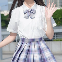 Японская летняя студенческая юбка в складку, рубашка, топ для школьников, оверсайз, короткий рукав
