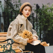Áo khoác lông cừu sang trọng 2018 nữ mùa thu đông mới Phiên bản Hàn Quốc của áo len lông cừu dày ấm áp da lộn