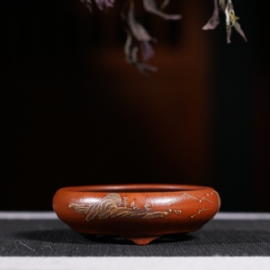 Đài Loan trở lại cũ màu tím cát hoa nồi đầu Cộng Hòa của đất nước handmade đồ cổ đồ cổ bộ sưu tập đặc biệt chậu hoa đất nung