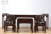 Đồ nội thất gỗ gụ Gỗ hồng mộc châu Phi rắn trong sảnh cho phòng khách Trung Quốc cổ tám bàn bất tử kết hợp ghế Taishi - Bàn / Bàn