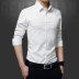Mùa xuân và mùa thu mercerized cotton nam dài tay áo sơ mi giản dị Hàn Quốc phiên bản của áo Slim-miễn phí mỏng áo sơ mi nam thanh niên đen Áo