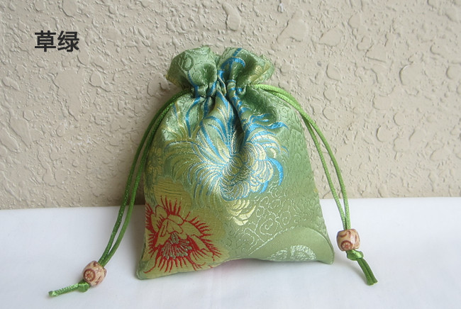 Grass GreenHappy candy bag Jewellery Jewelry bag Beads Hand string Bracelet packing bag Brocade bag Blessing bag Storage bag Brocade bag customized