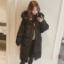 Chống mùa bông quần áo nữ dày 2018 mới Hàn Quốc phiên bản của mùa đông bông quần áo trong phần dài của sinh viên trên đầu gối giải phóng mặt bằng bông áo áo khoác kaki lót lông nữ dáng dài Bông