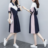 Летний приталенный корсет, платье, юбка, 2021 года, в корейском стиле, воротник поло, А-силуэт