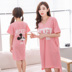 Bông ngắn tay nightdress mùa hè đồ ngủ mẹ và cô gái cô gái 100% cotton phần mỏng trẻ em lớn sweet home dịch vụ Đêm đầm