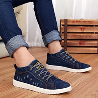 Mùa xuân người đàn ông mới của giày cao giày Hàn Quốc phiên bản của denim vải giày thường tăng giày người đàn ông thở của giày vải thegioigiaythethao