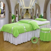 Bow ab Version bông khăn trải giường chăm sóc sắc đẹp dầu gội đầu massage gia đình lõi bốn được gửi đến chống lại trắng xanh táo - Trang bị tấm