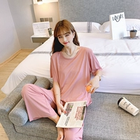 Пижама, тонкий шелковый летний комплект, короткий рукав, большой размер
