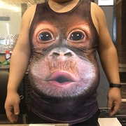 Fat vest size lớn nam 3d ba chiều vui nhộn mẫu gorilla chạm đáy áo vui nhộn bĩu môi khỉ