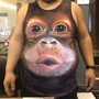 Fat vest size lớn nam 3d ba chiều vui nhộn mẫu gorilla chạm đáy áo vui nhộn bĩu môi khỉ áo ba lỗ nam