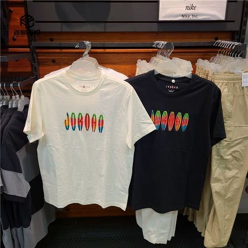 Air Jordan Flight MVP Men's Summer Cotton Pult Cottl Cotton Pating, удобная футболка с короткими рукавами DQ7367-010