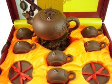 Чайный набор 宜兴紫砂套壶※●陶醉轩〓松鼠葡萄茶壶@★紫砂套壶