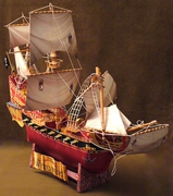 Full 68 hướng dẫn vận chuyển mô hình giấy 3D DIY Di Caribbean Pirate Black Pearl tàu cướp biển với mô tả giấy - Mô hình giấy