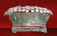 Оптовая серебряная шляпа Miao Silver Hat/Guizhou Silver Jewelry/Miao Town/Pure Handmade Headciece Silver/Stage Haread