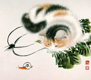 Tô Châu thêu DIY kit mới bắt đầu Cats bắp cải 40 * 35 quà tặng cao cấp bức tranh thêu bằng tay - Bộ dụng cụ thêu
