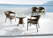 Wicker ghế ngoài trời năm mảnh mía ghế bàn cà phê kết hợp bàn ghế sắt rèn đồ nội thất giải trí trong nhà ngoài trời bàn ghế mía - Bàn ghế ngoài trời / sân