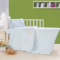 Màu bông mùa thu và mùa đông ấm áp mẫu giáo quilt ba mảnh thiết lập với lõi sáu bộ tinh khiết bông giường trẻ sơ sinh con giường 	bộ chăn ga gối đệm cho bé trai	