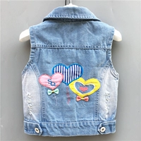 Trẻ em denim vest của phụ nữ vest 2018 mới của Hàn Quốc phiên bản của mùa xuân và mùa thu áo bé bé công chúa vest vest trong các con shop trẻ em