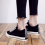 Người ta tăng giày vải đế bệt nữ phiên bản Hàn Quốc của giày đế bệt hoang dã đen 2018 - Plimsolls giay the thao
