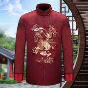 Mùa xuân và mùa thu trung niên Tang phù hợp với nam giới của chiếc áo khoác mỏng Trung Quốc phong cách ông già sinh nhật sinh nhật quần áo cha trang phục dân tộc
