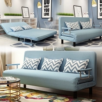 Có thể gập lại đa chức năng sofa căn hộ nhỏ đơn giản sofa vải giường giường ăn trưa đôi 1.5 m ba 1.8 m sofa giường thông minh