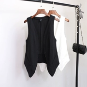 Mùa hè phần mỏng cotton vest vest nữ Hàn Quốc phiên bản của hoang dã mỏng lỏng mỏng V-Cổ cardigan áo ngắn