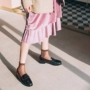JOANLAND5 màu thủy tinh trong suốt lụa sáng vớ nữ Nhật Bản nấm ren mùa hè phần mỏng long lanh bạc hành vớ tất cao cổ cho bé gái
