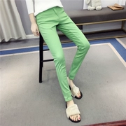 Hui Yi Ge mùa xuân và mùa hè cao eo căng cotton feet quần Hàn Quốc phiên bản của slim slimming kẹo màu quần xà cạp nữ kích thước nhỏ